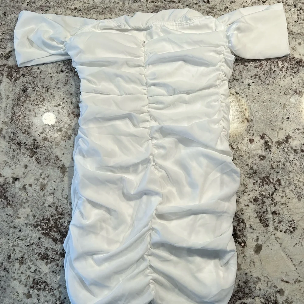 White Rouched Dress - Picture 2 of 2